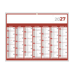 Calendrier classique medium rouge 42x32 cm marquage quadri