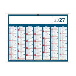 Calendrier classique mini bleu 26,5x21 cm marquage 1 couleur