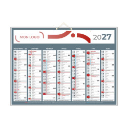 Calendrier classique gris 55x40,5 cm marquage quadri