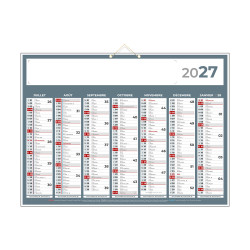 Calendrier classique gris 55x40,5 cm marquage quadri