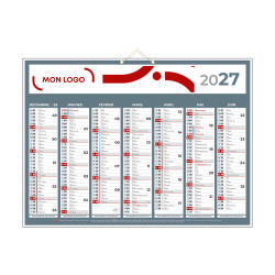 Calendrier classique gris 55x40,5 cm marquage 1 couleur