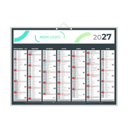 Calendrier classique anthracite 55x40,5 cm marquage quadri