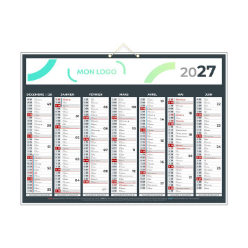 Calendrier classique anthracite 55x40,5 cm marquage quadri