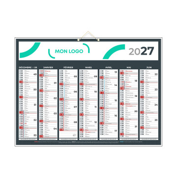 Calendrier classique anthracite 55x40,5 cm marquage 1 couleur