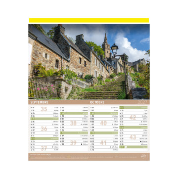 Calendrier bloc agrafé avec feuillets détachables Habitat régional