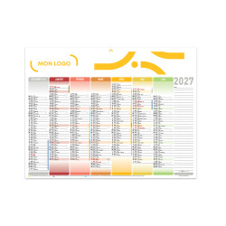 Calendrier bancaire medium 42x32 cm marquage 1 couleur