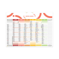 Calendrier bancaire standard 55x40,5 cm marquage 1 couleur