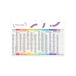 Calendrier bancaire maxi avec dos blanc 65x43 cm