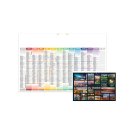 Calendrier bancaire maxi avec cartes au dos 65x43 cm