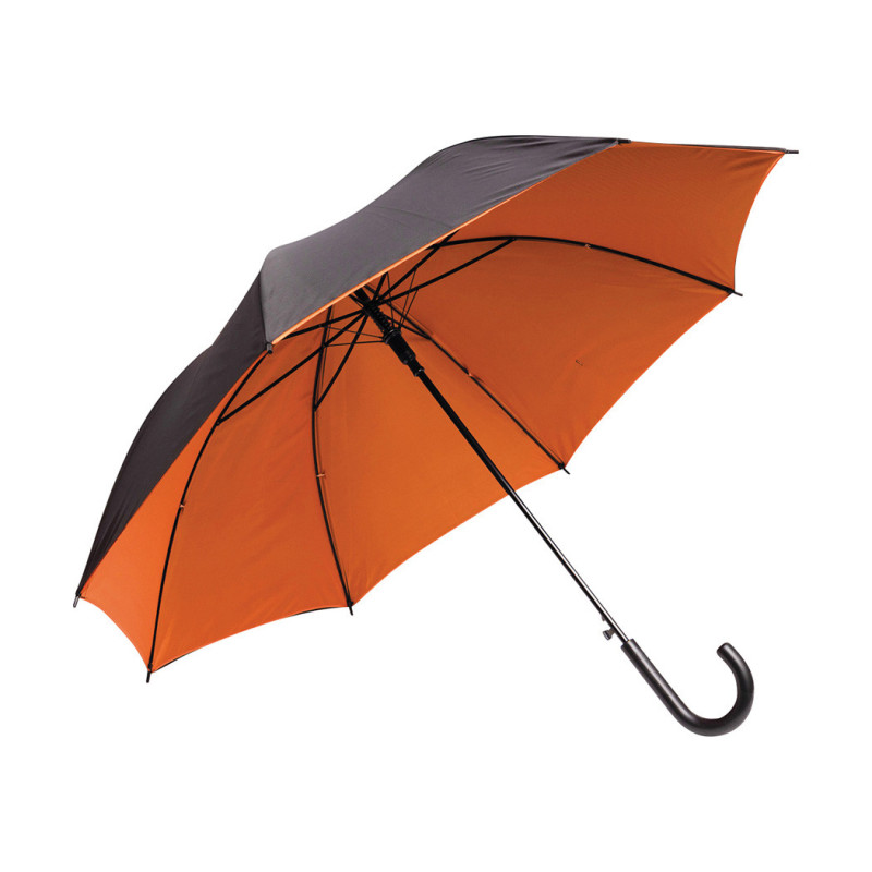 Parapluie canne ouverture automatique noir/orange