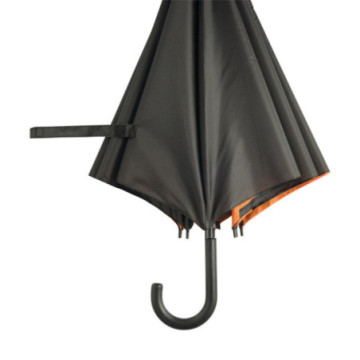 Parapluie canne ouverture automatique noir/orange