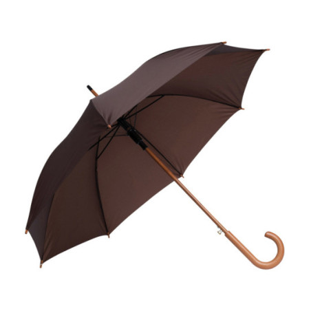 Parapluie canne ouverture automatique marron foncé