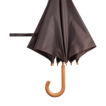 Parapluie canne ouverture automatique marron foncé