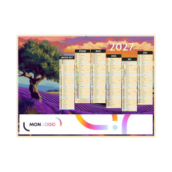 Calendrier bancaire rigide standard 55x40,5 cm marquage quadri