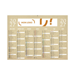 Calendrier bancaire rigide midi 43x33,5 cm marquage 1 couleur