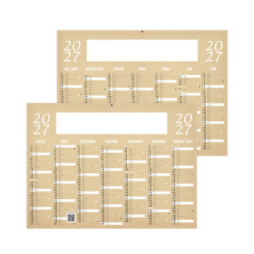 Calendrier bancaire rigide midi 43x33,5 cm marquage 1 couleur