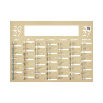 Calendrier bancaire rigide midi 43x33,5 cm marquage 1 couleur