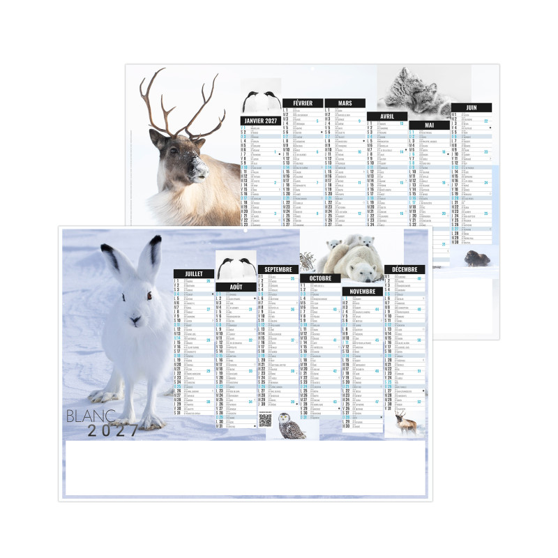 Calendrier bancaire rigide mini 27x20,8 cm marquage 1 couleur