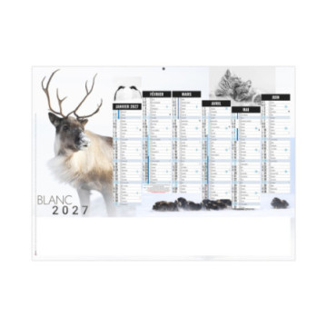 Calendrier bancaire rigide mini 27x20,8 cm marquage 1 couleur
