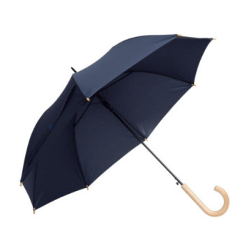 Parapluie canne en rPET ouverture automatique bleu marine