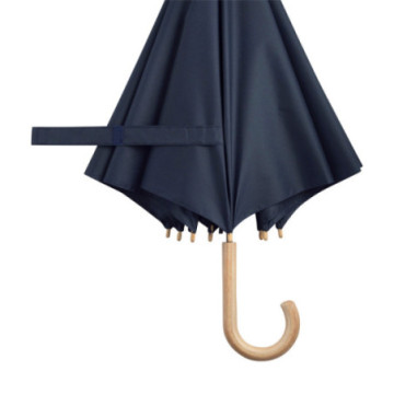 Parapluie canne en rPET ouverture automatique bleu marine