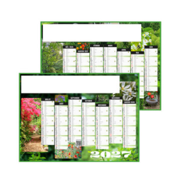Calendrier bancaire rigide midi 43x33,5 cm marquage quadri