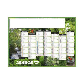 Calendrier bancaire rigide midi 43x33,5 cm marquage quadri