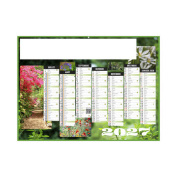 Calendrier bancaire rigide midi 43x33,5 cm marquage quadri