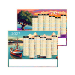 Calendrier bancaire rigide standard 55x40,5 cm marquage quadri