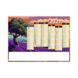 Calendrier bancaire rigide standard 55x40,5 cm marquage quadri