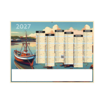Calendrier bancaire rigide standard 55x40,5 cm marquage quadri