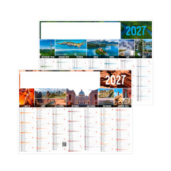 Calendrier bancaire rigide mini 27x20,8 cm marquage quadri