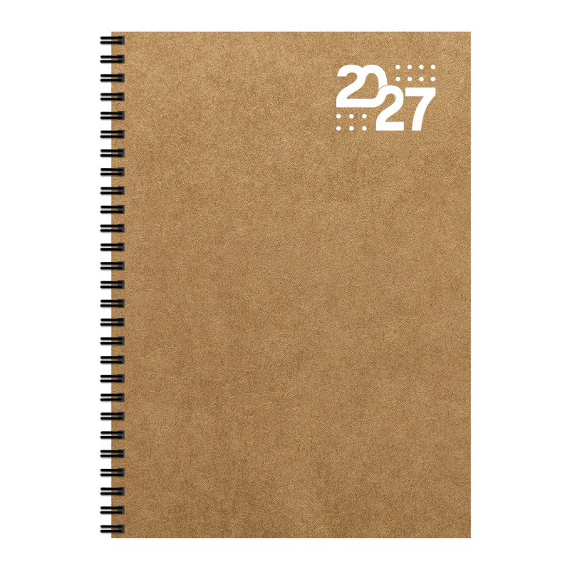 Agenda de bureau à spirale Ecokraft 17 x 24 cm
