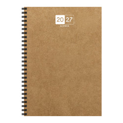 Agenda de bureau à spirale Ecokraft 17 x 24 cm