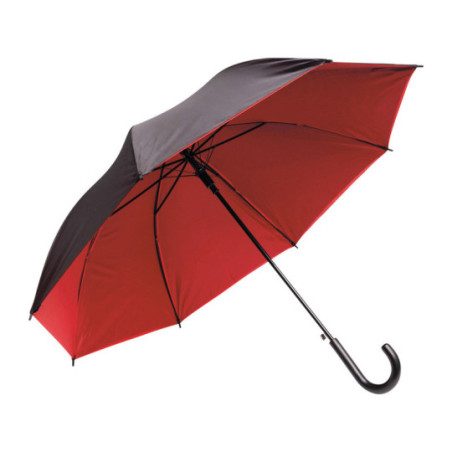 Parapluie canne ouverture automatique noir/rouge