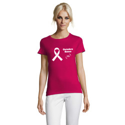 Tee-shirt femme couleur Sol's® Régent marquage Octobre Rose inclus