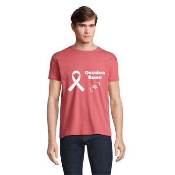 Tee-shirt homme couleur Sol's® Régent marquage Octobre Rose inclus