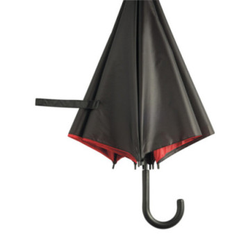 Parapluie canne ouverture automatique noir/rouge