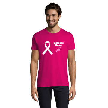 Tee-shirt homme couleur Sol's® Impérial marquage Octobre Rose inclus