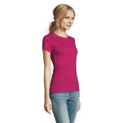 Tee-shirt femme couleur Sol's® Impérial marquage Octobre Rose inclus