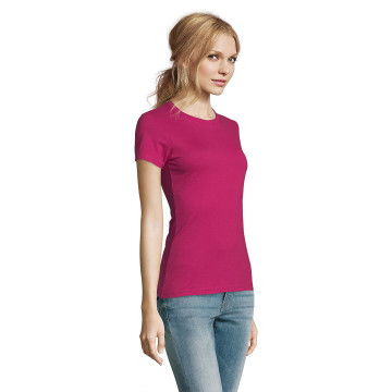 Tee-shirt femme couleur Sol's® Impérial marquage Octobre Rose inclus