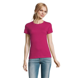 Tee-shirt femme couleur Sol's® Impérial marquage Octobre Rose inclus