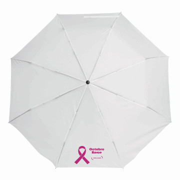 Parapluie pliable tempête ouv/fermeture auto blanc marq Octobre Rose