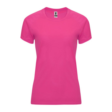 Tee-shirt de sport respirant femme Roly® Bahrain marq Octobre Rose