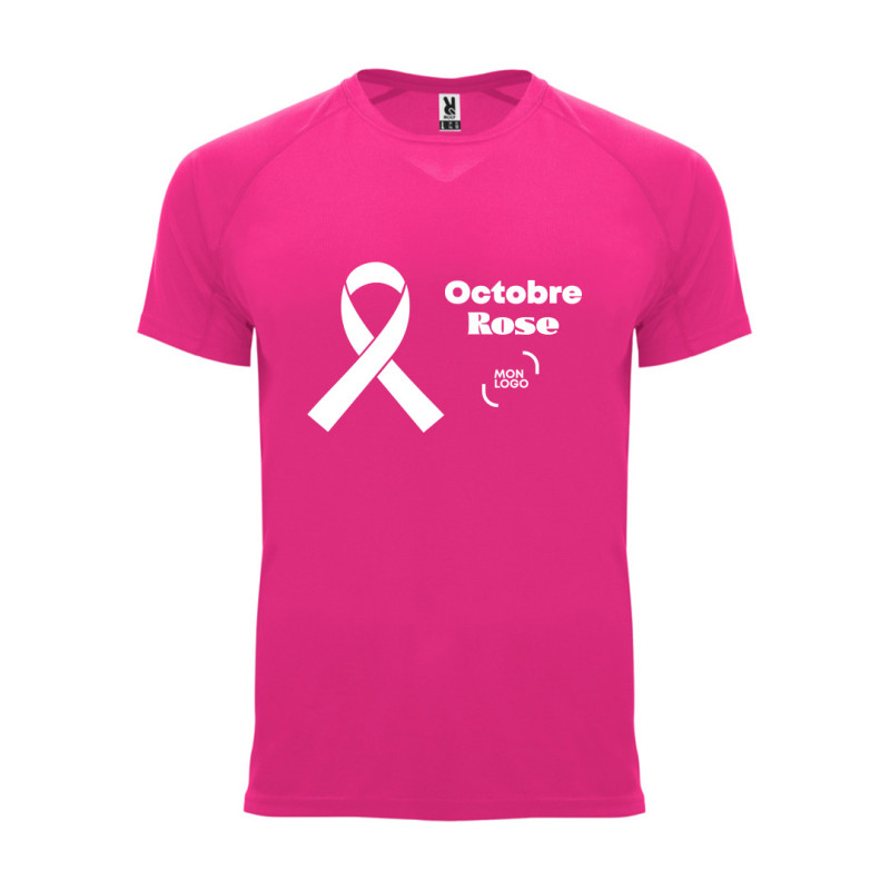 Tee-shirt de sport respirant homme Roly® Bahrain marq Octobre Rose