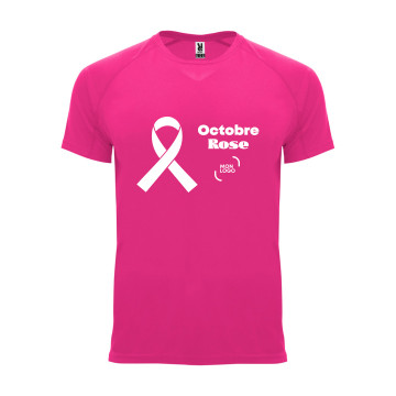 Tee-shirt de sport respirant homme Roly® Bahrain marq Octobre Rose
