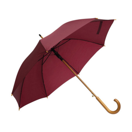 Parapluie canne ouverture automatique bordeaux