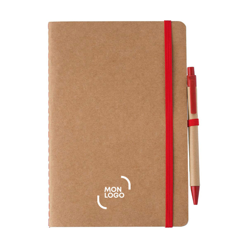 Carnet A5 en carton recyclé avec stylo