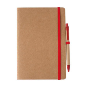 Carnet A5 en carton recyclé avec stylo