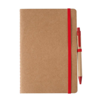 Carnet A5 en carton recyclé avec stylo